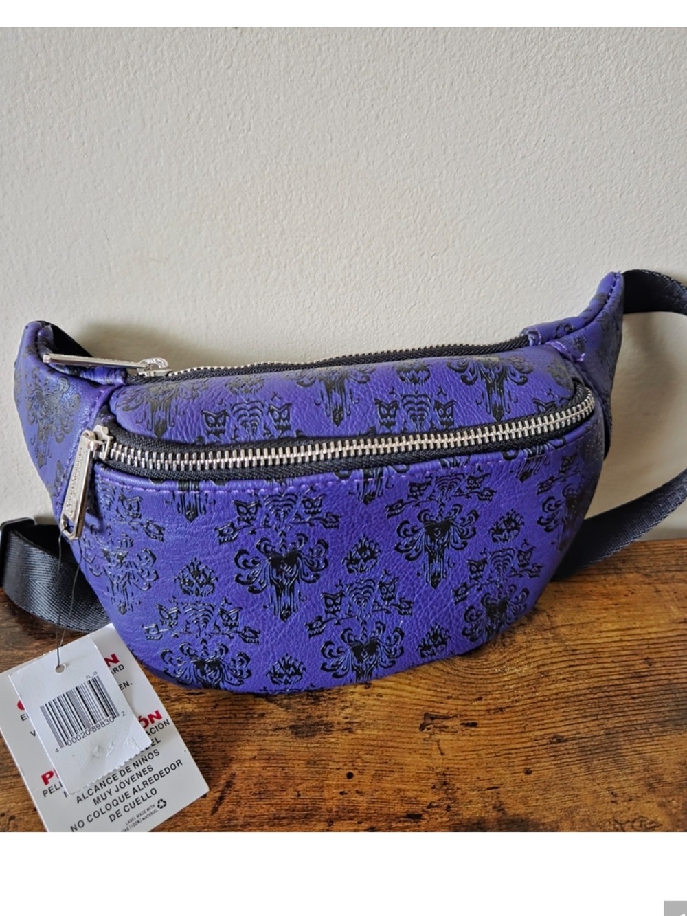 Loungefly Black Motif Purple Haunted Mansion Waist Pack